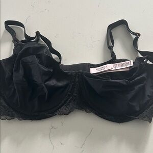 Victoria's Secret Satin and Lace Black Bra